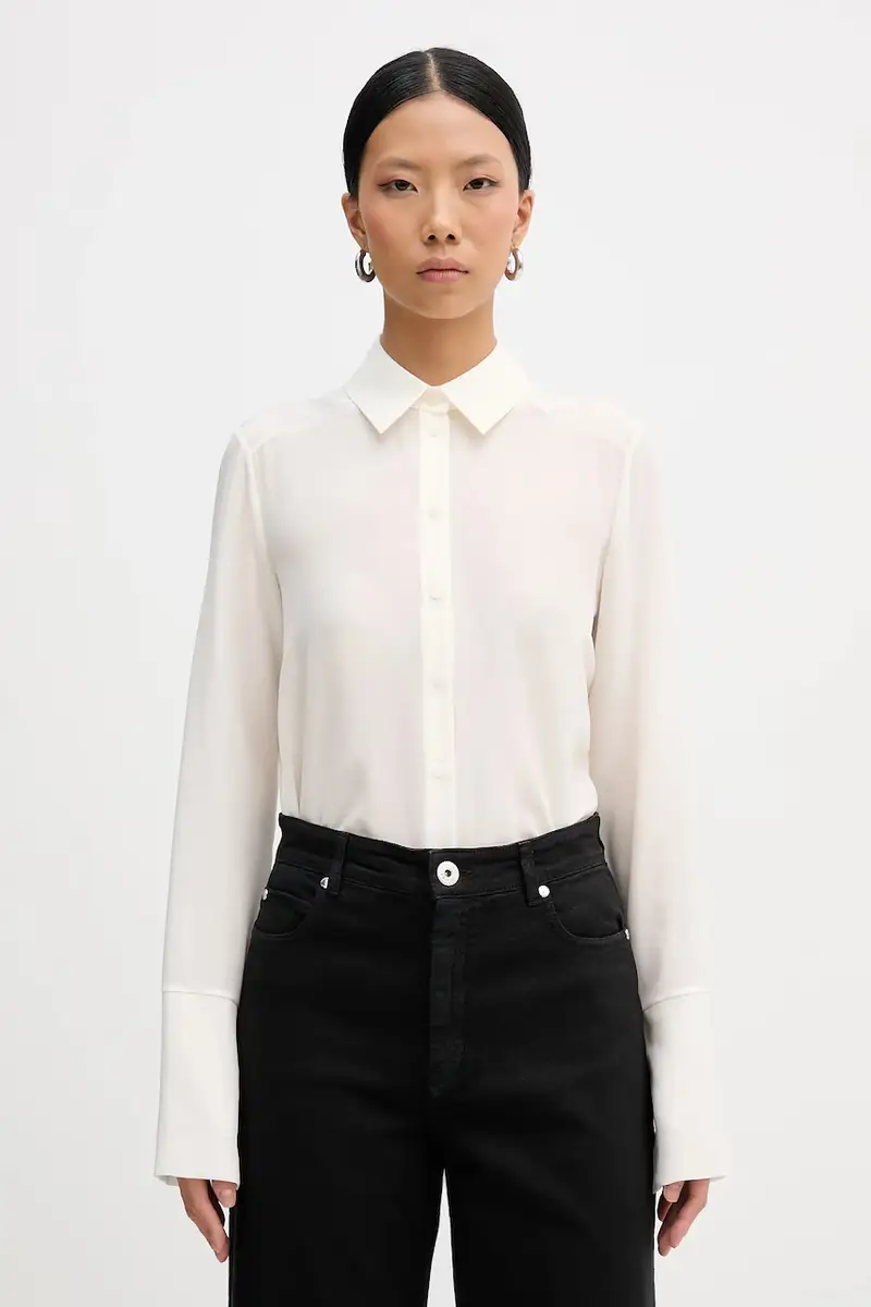 camicia in seta Beige