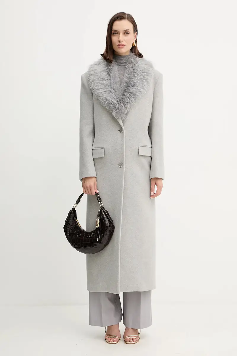 cappotto con lana colore grigio 2O0212 A512 miniatura 2