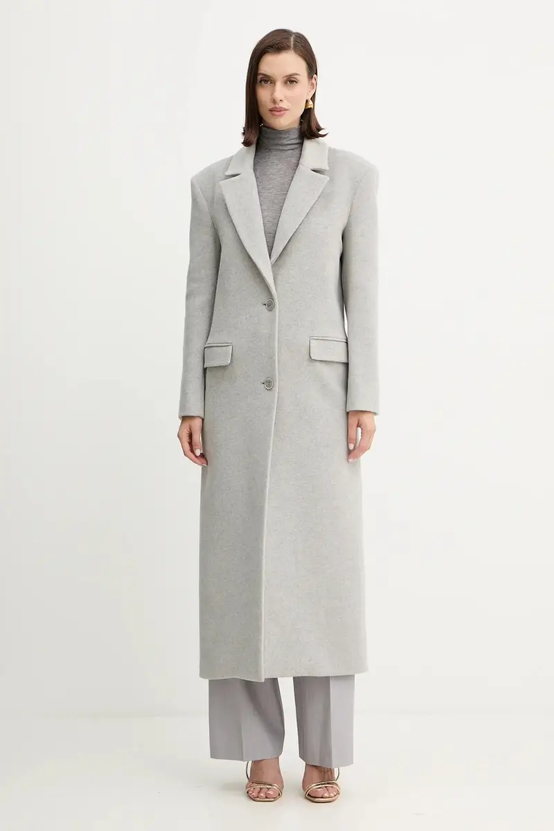 cappotto con lana colore grigio 2O0212 A512 miniatura 4