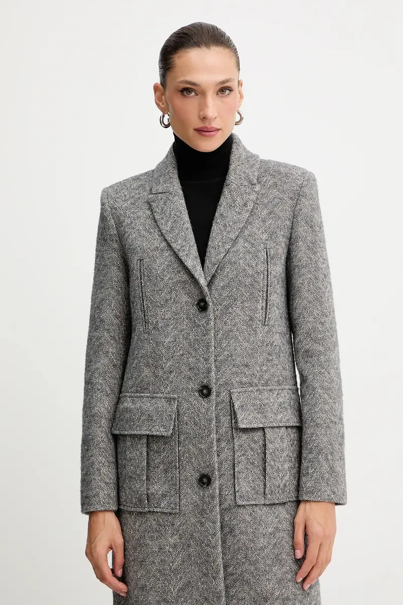 cappotto con lana colore grigio 2O0215 A670 miniatura 4
