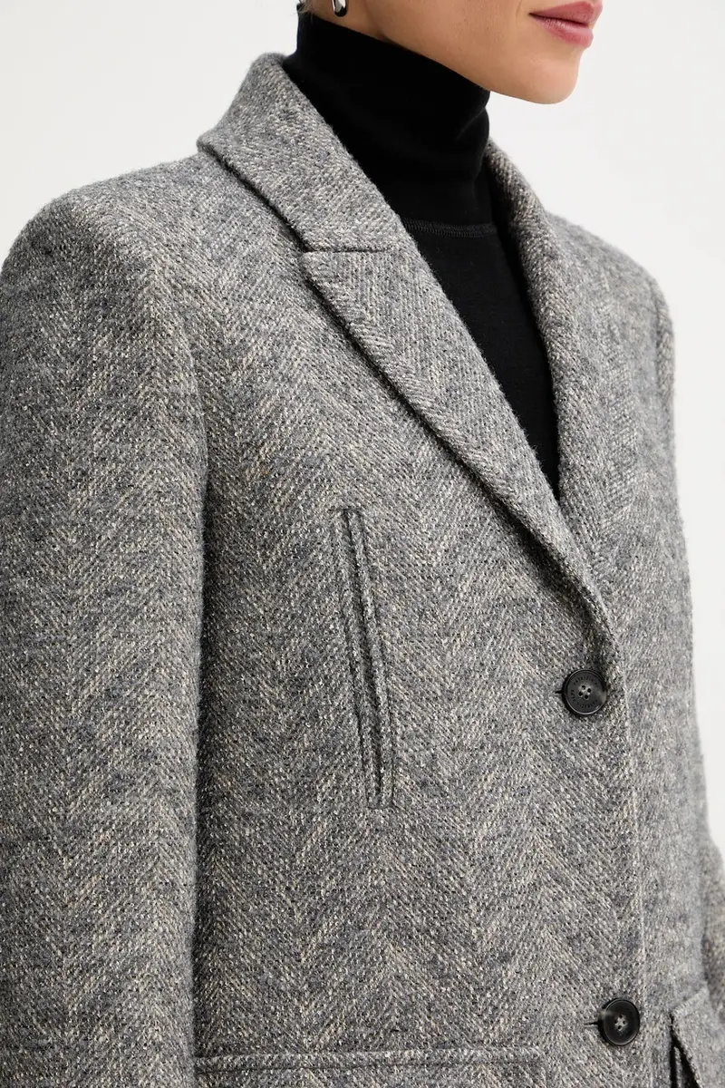 cappotto con lana colore grigio 2O0215 A670 miniatura 5