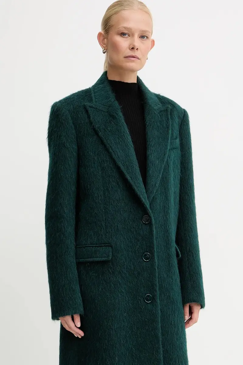 cappotto con lana colore verde 2O0210 A654 miniatura 4