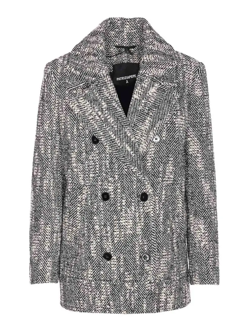 Cappotto doppiopetto chevron Grigio