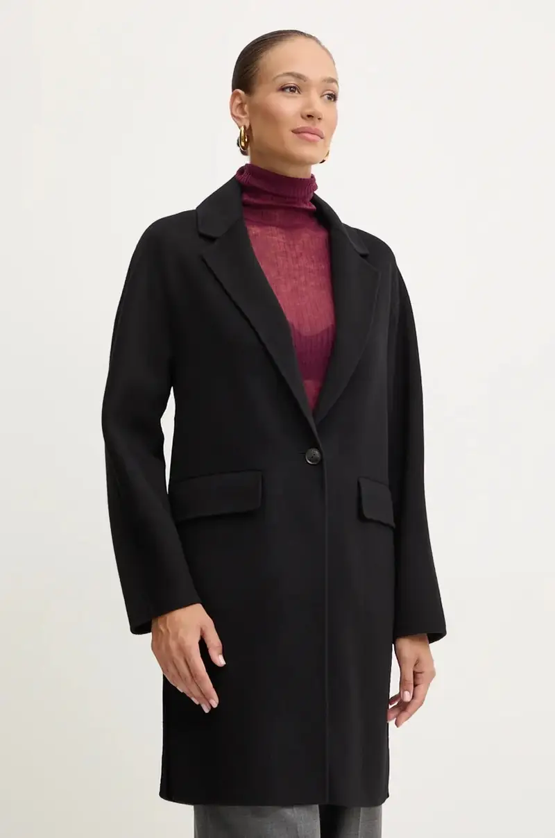 cappotto in lana colore nero