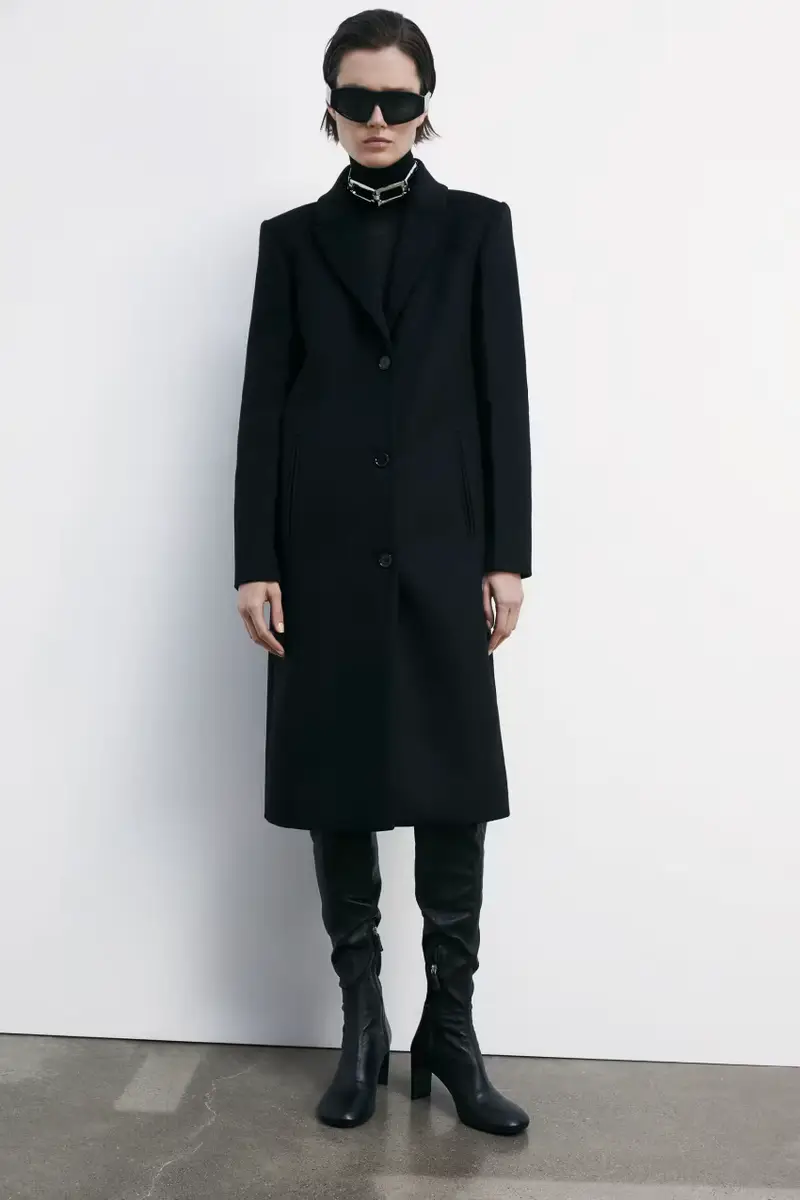 Cappotto lungo "ESSENTIAL" Nero