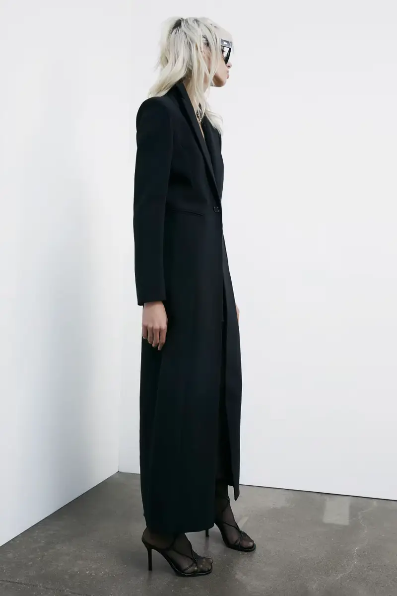 Cappotto lungo monopetto Nero