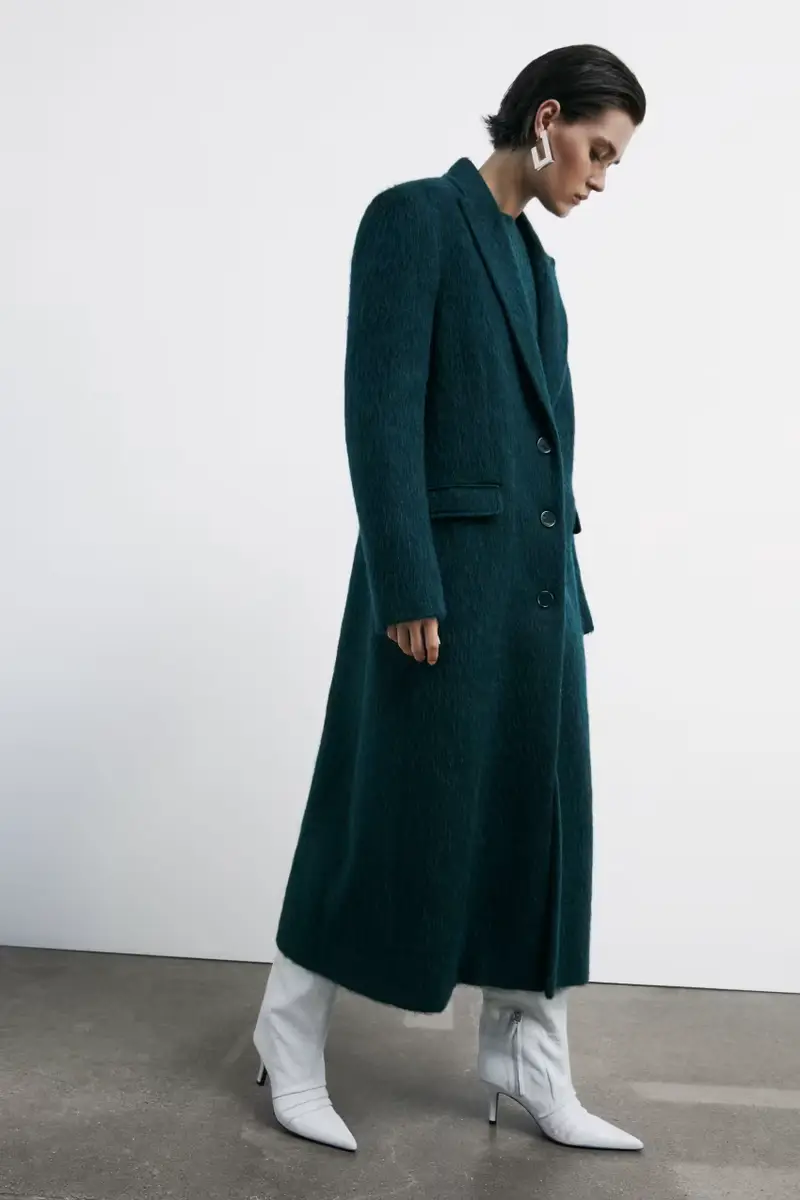 Cappotto lungo morbido Verde