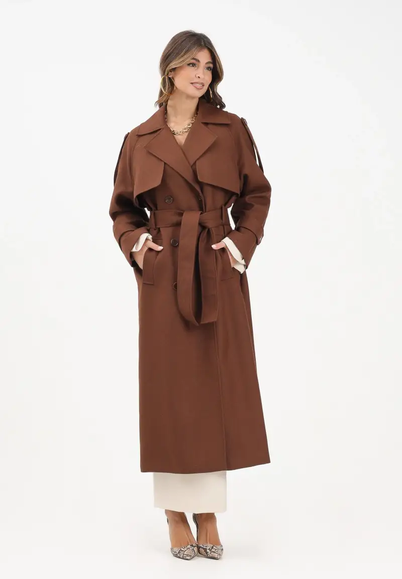Cappotto marrone da donna miniatura 2