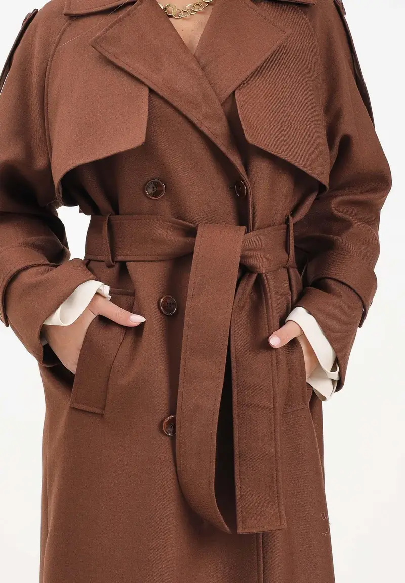 Cappotto marrone da donna miniatura 3