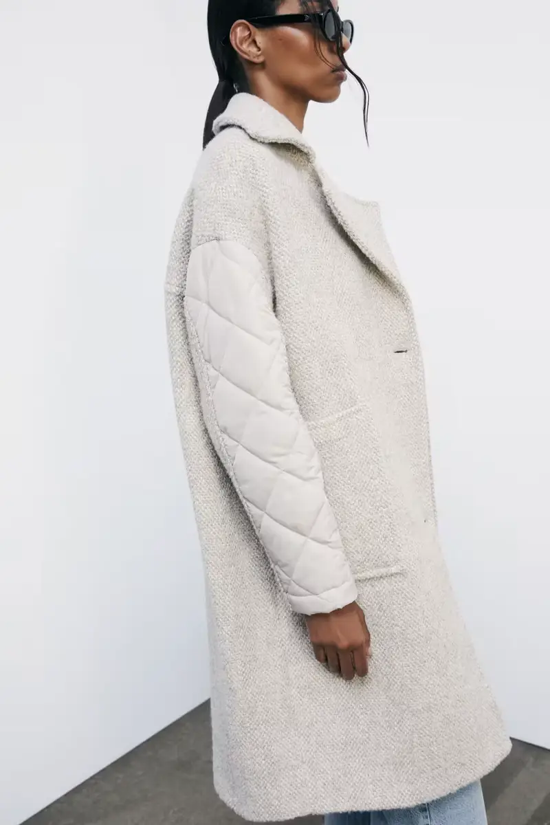 Cappotto midi in misto lana Bianco