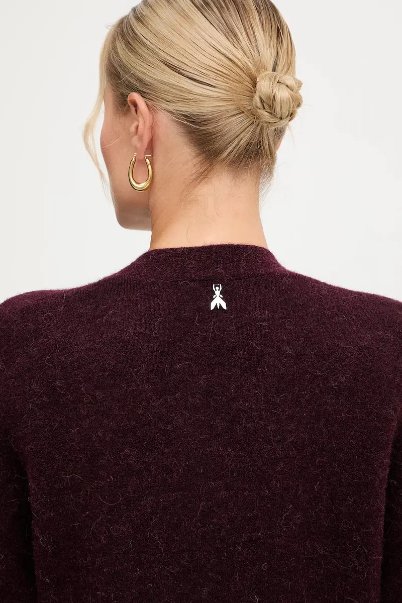 cardigan con alpaca colore granata 2K0323 K293 miniatura 4