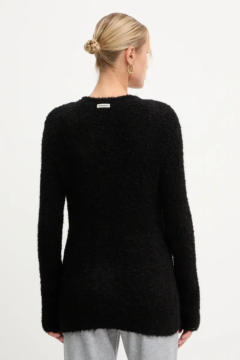 cardigan con lana colore nero 2K0356 K222 miniatura 3