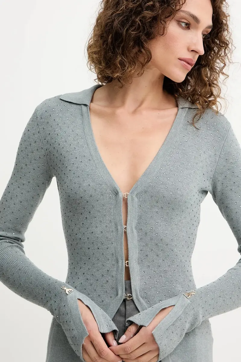 PATRIZIA PEPE Cardigan Donna Grigio 3841937 miniatura 4