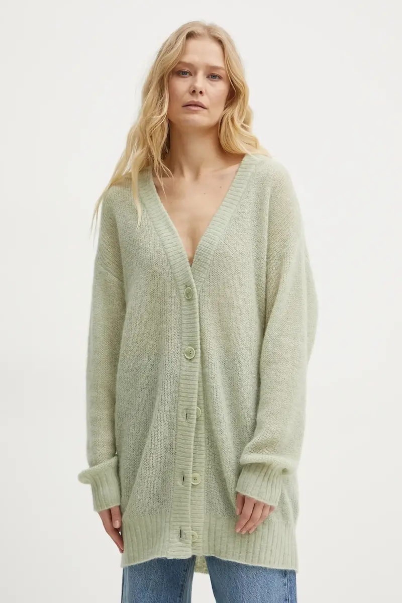 cardigan in lana colore verde 8K0284 K248
