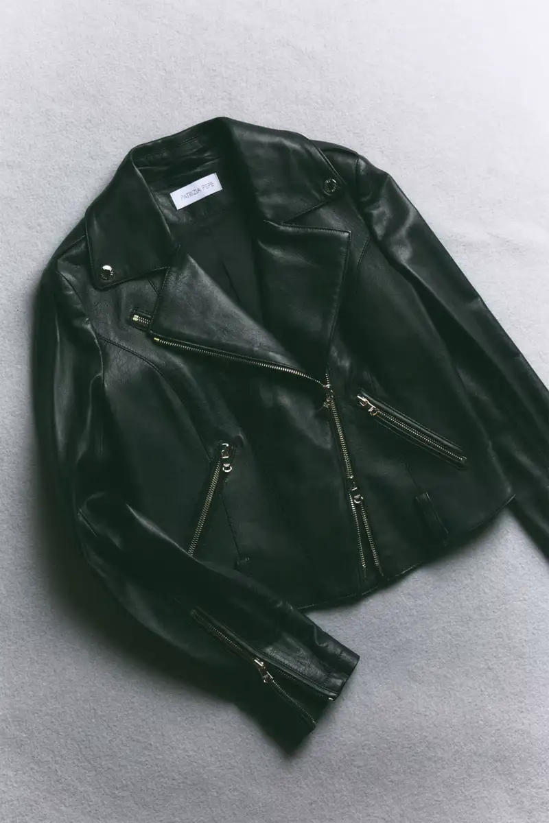 Chiodo in pelle Nero