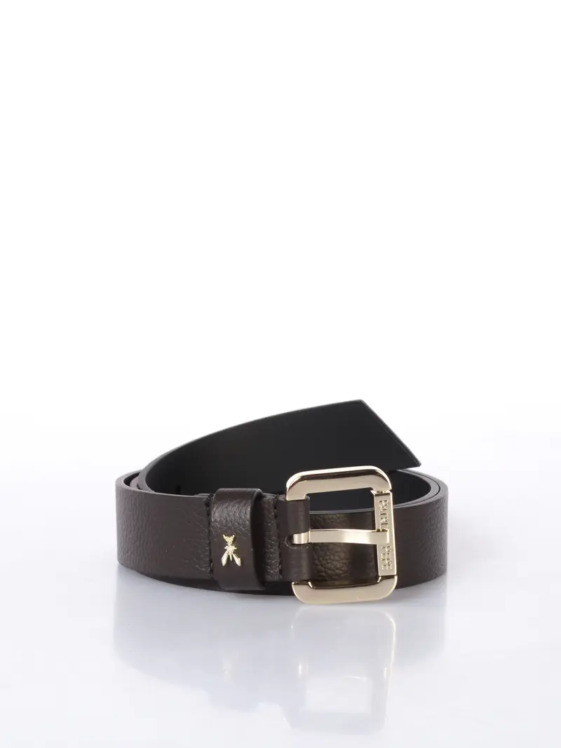 cintura da donna Patrizia Pepe in vera pelle con logo MARRON miniatura 2