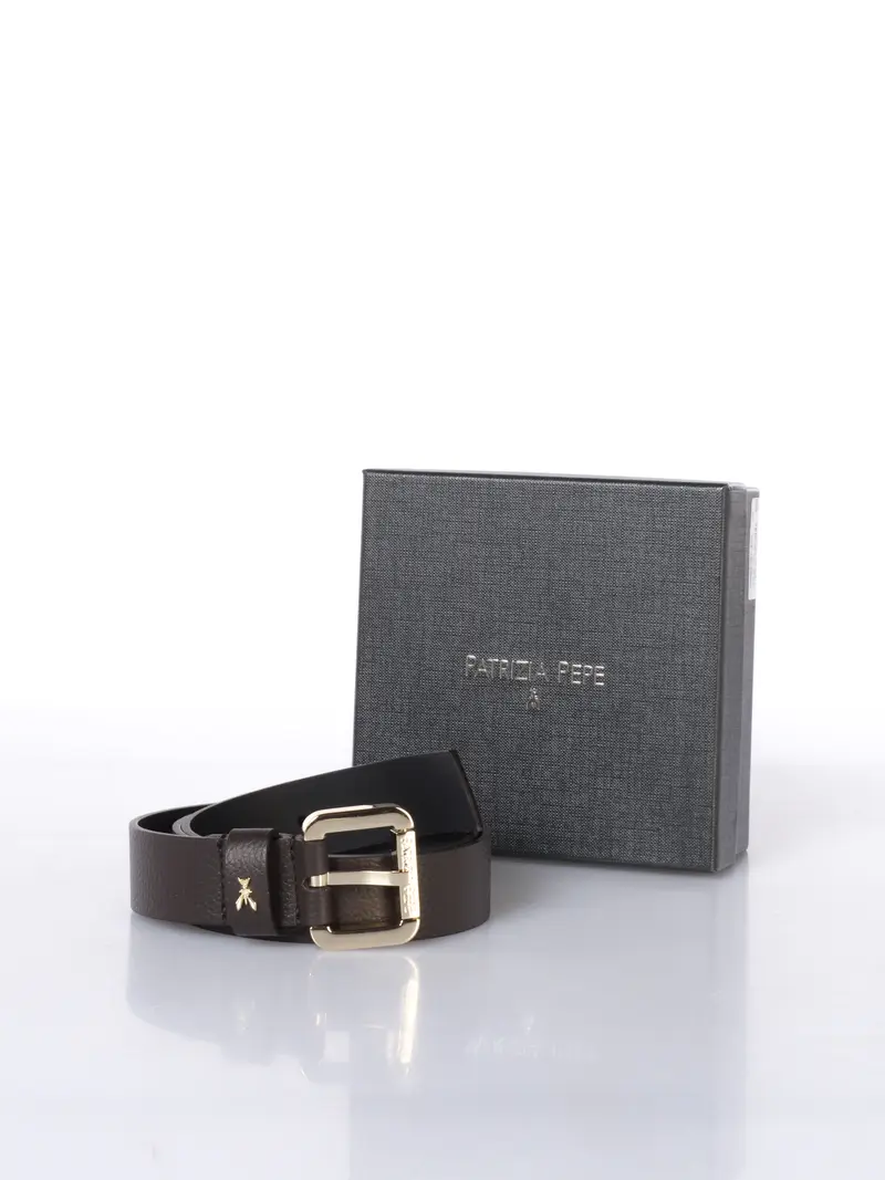 cintura da donna Patrizia Pepe in vera pelle con logo MARRON