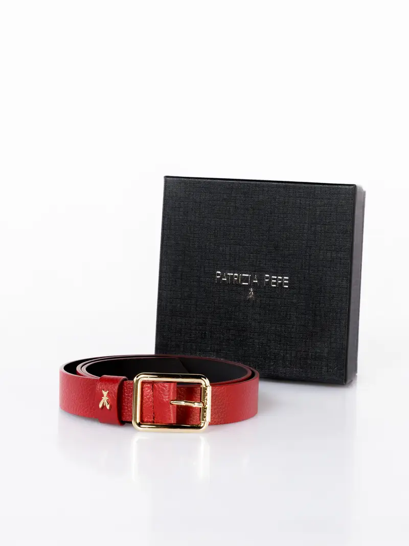 cintura da donna Patrizia Pepe in vera pelle con logo Rosso