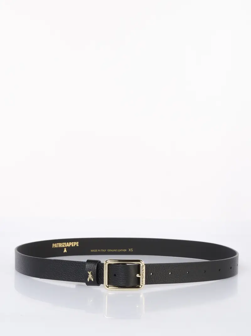 cintura da donna Patrizia Pepe in vera pelle effetto bottalato NERO miniatura 2