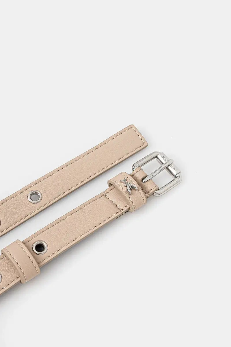 cintura in pelle donna colore beige 2W0016 L113 miniatura 2
