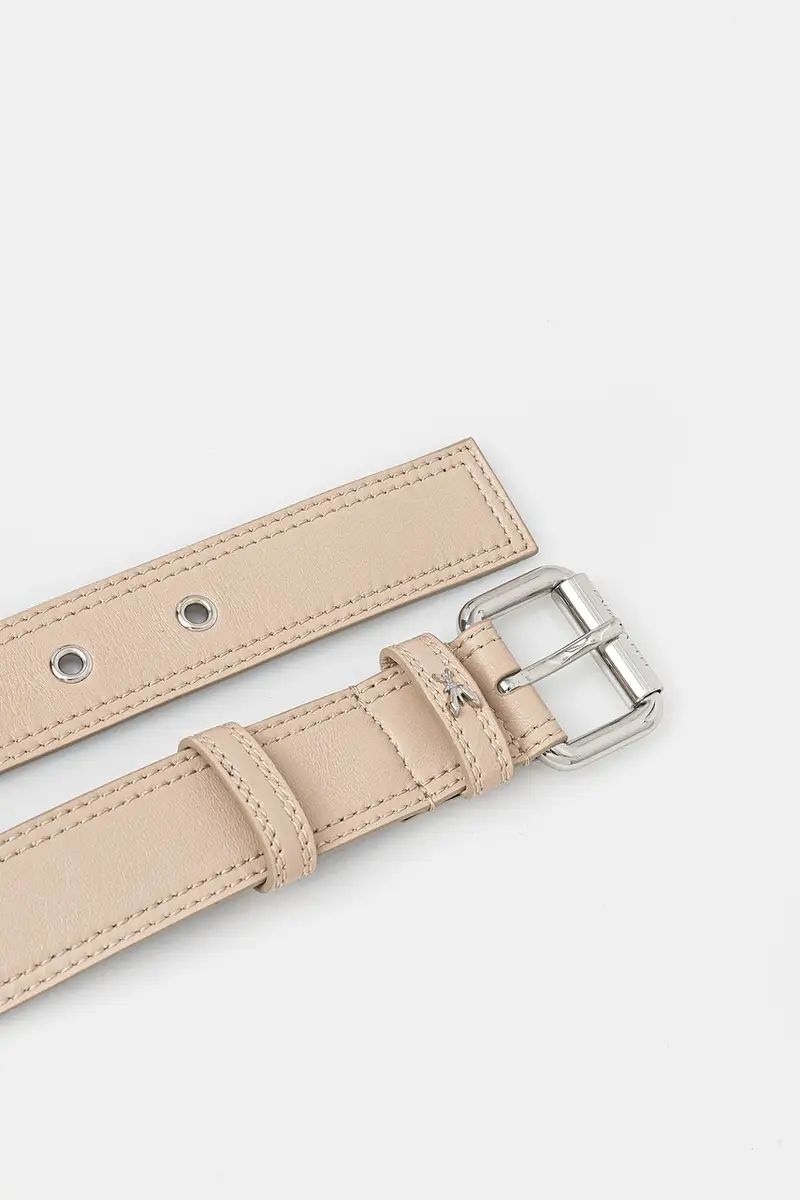cintura in pelle donna colore beige 2W0023 L113 miniatura 2