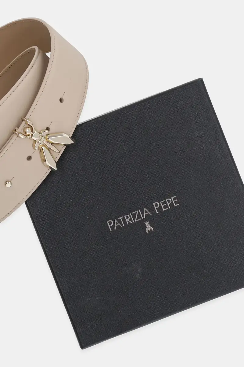 cintura in pelle donna colore beige 8W0051 L048 miniatura 3