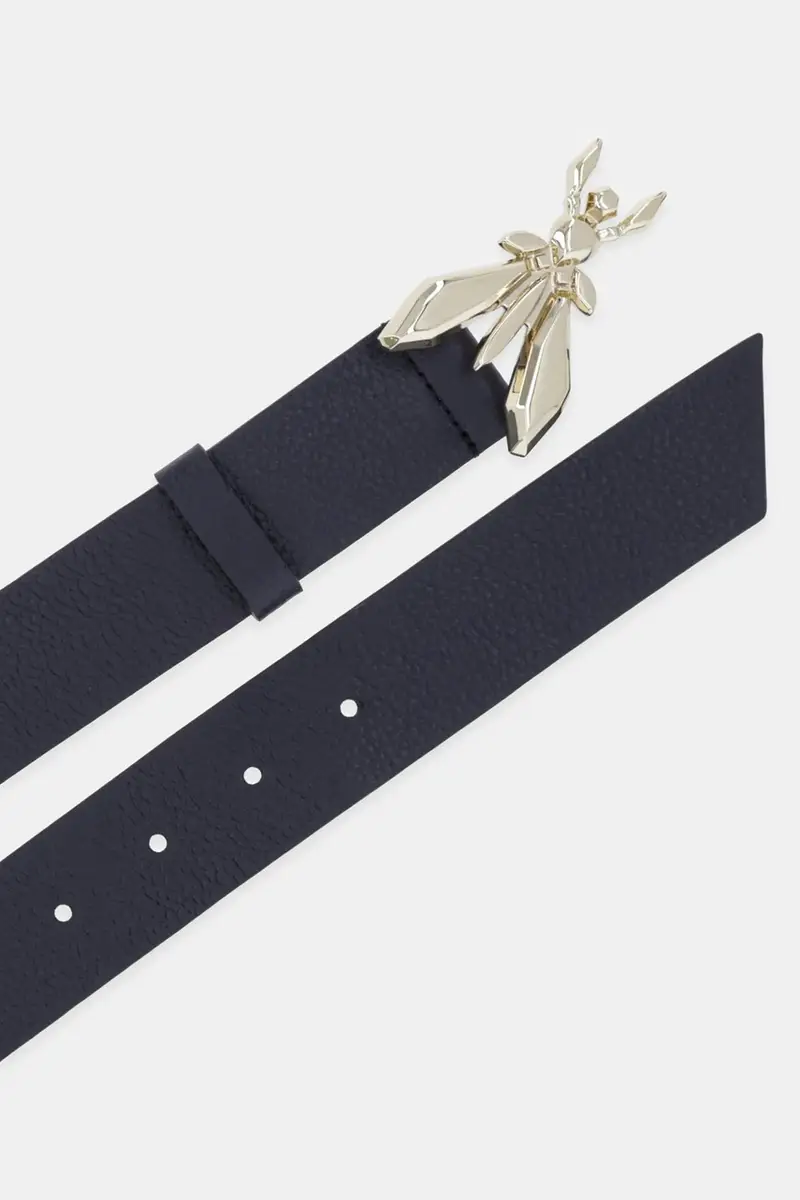 cintura in pelle donna colore beige CW0471 L001 Blu navy miniatura 2