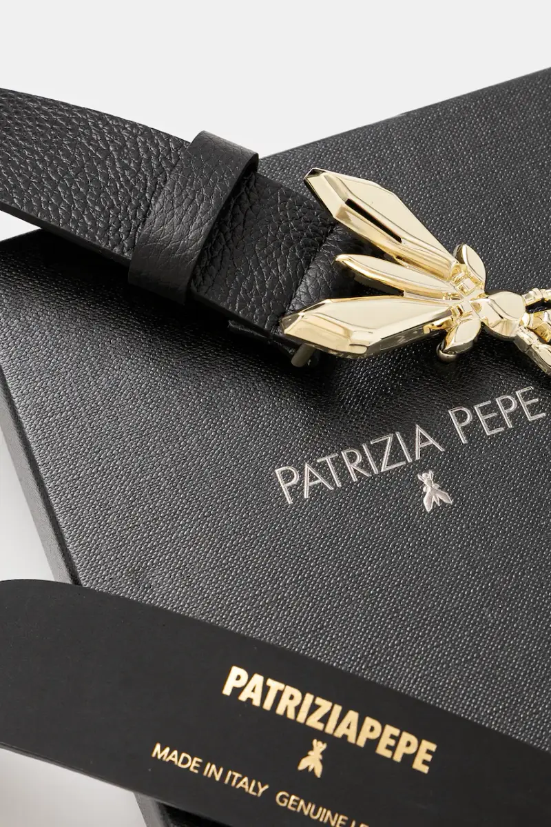 cintura in pelle donna colore beige CW0471 L001 Nero miniatura 3