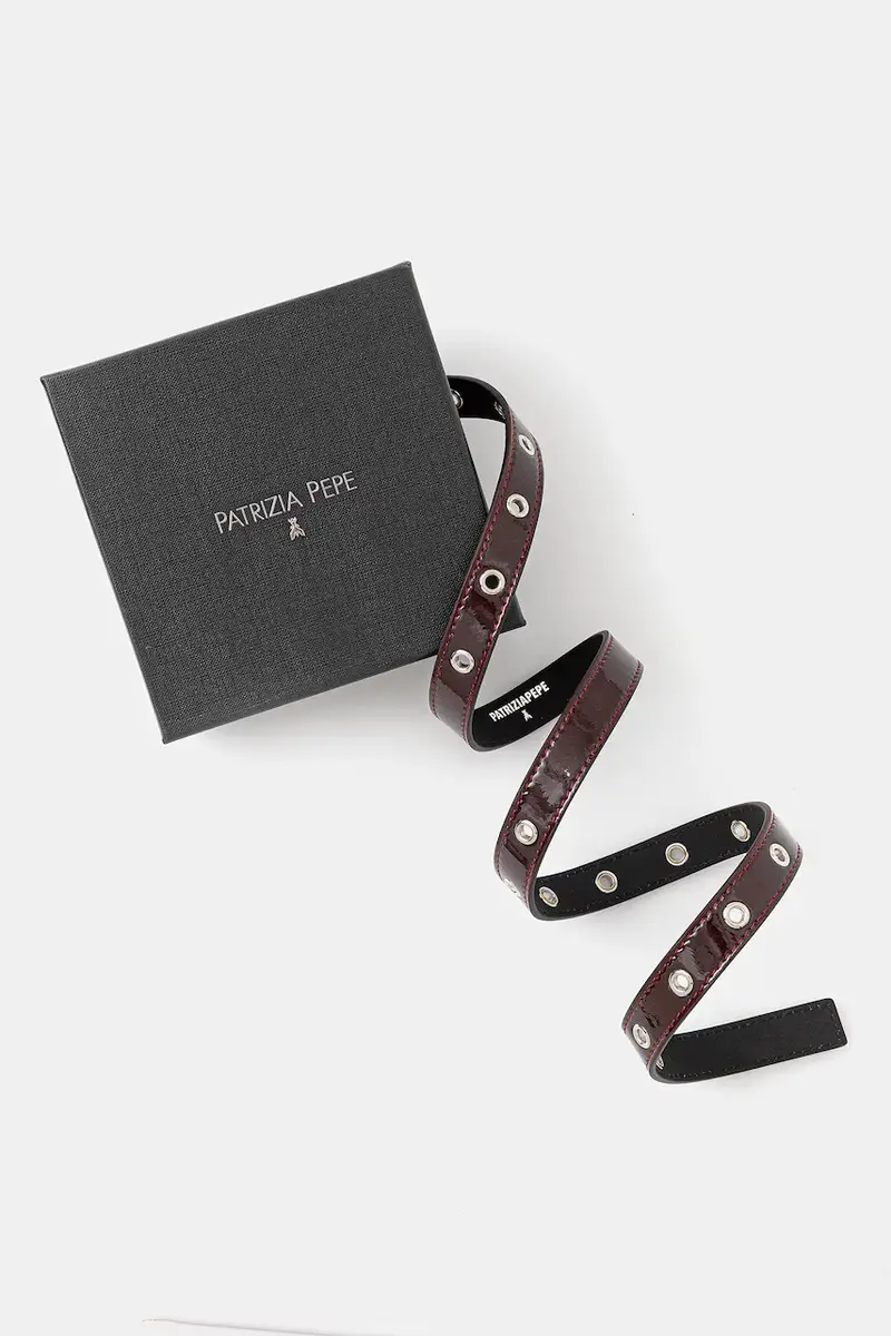 cintura in pelle donna colore granata 2W0016 L170 miniatura 3