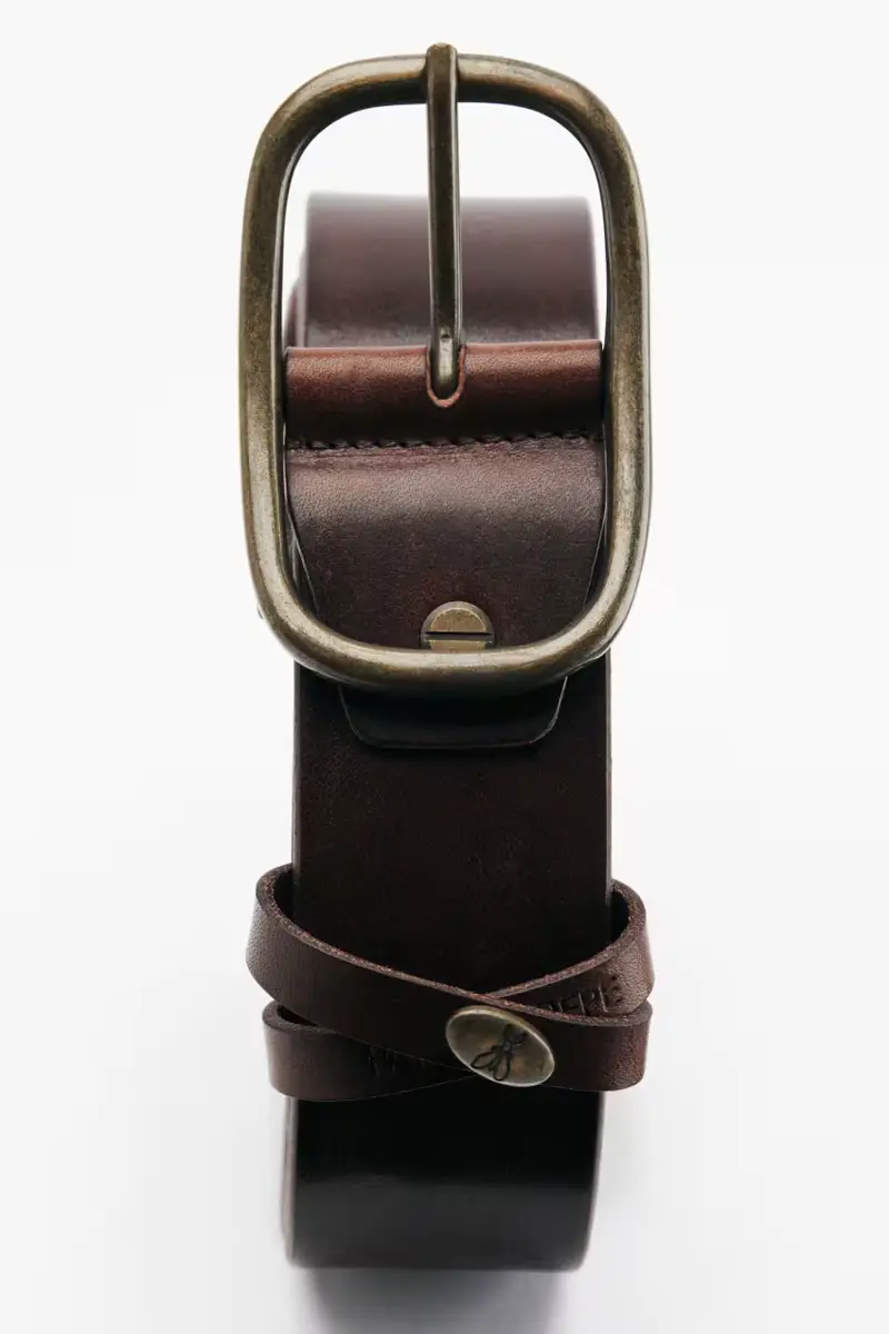 Cintura in pelle liscia Marrone