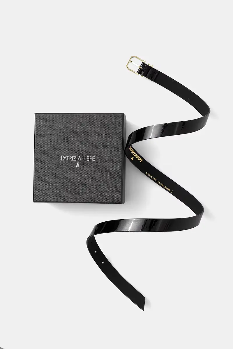 cintura in pelle Nero miniatura 3