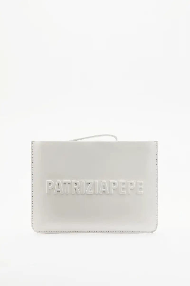 Clutch (IM)PERFECTION in pelle Bianco