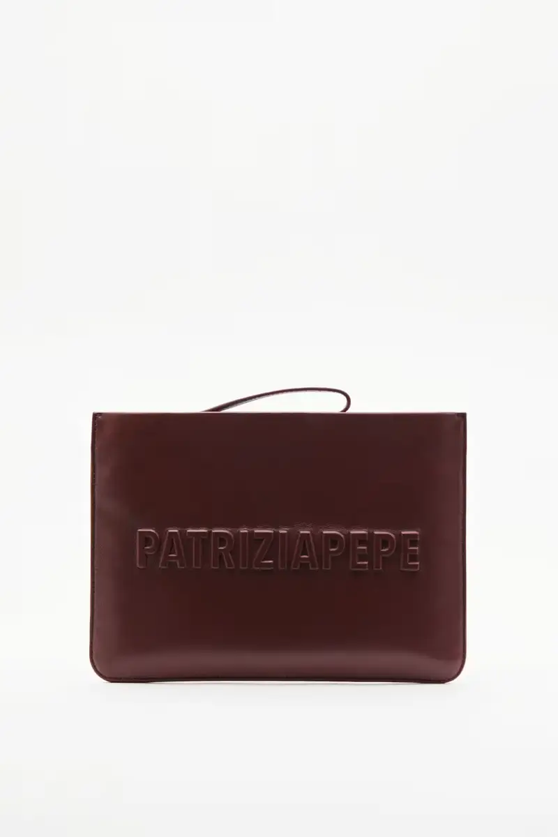 Clutch (IM)PERFECTION in pelle Marrone