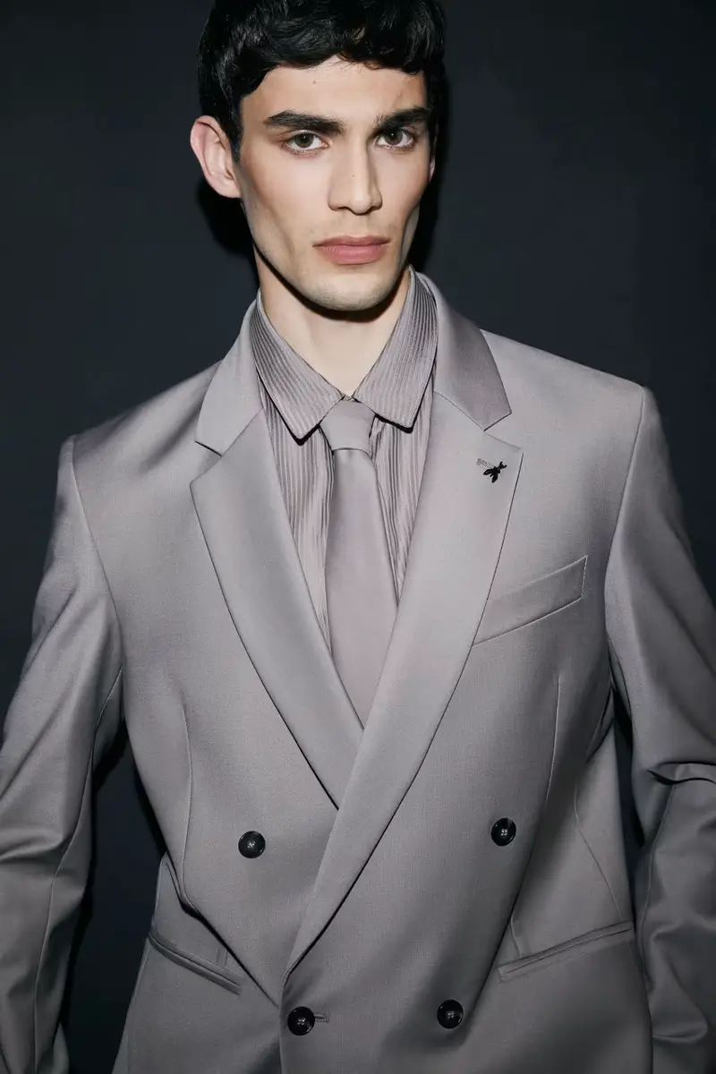 Cravatta in frescolana Grigio