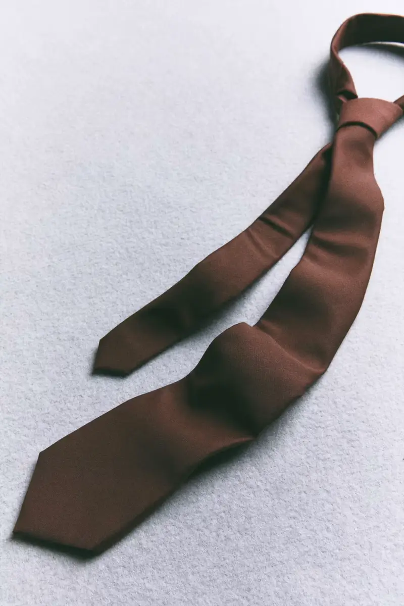 Cravatta in frescolana Marrone