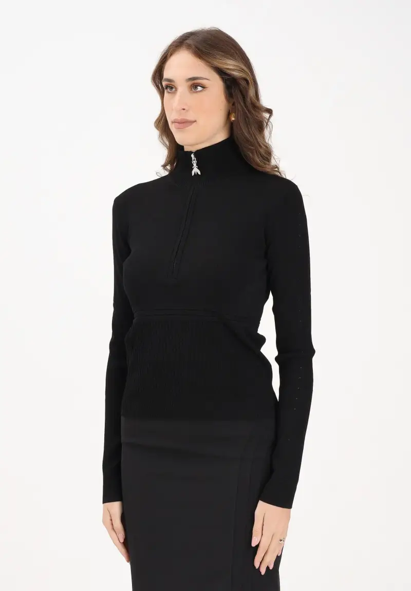 Dolcevita nero da donna con zip