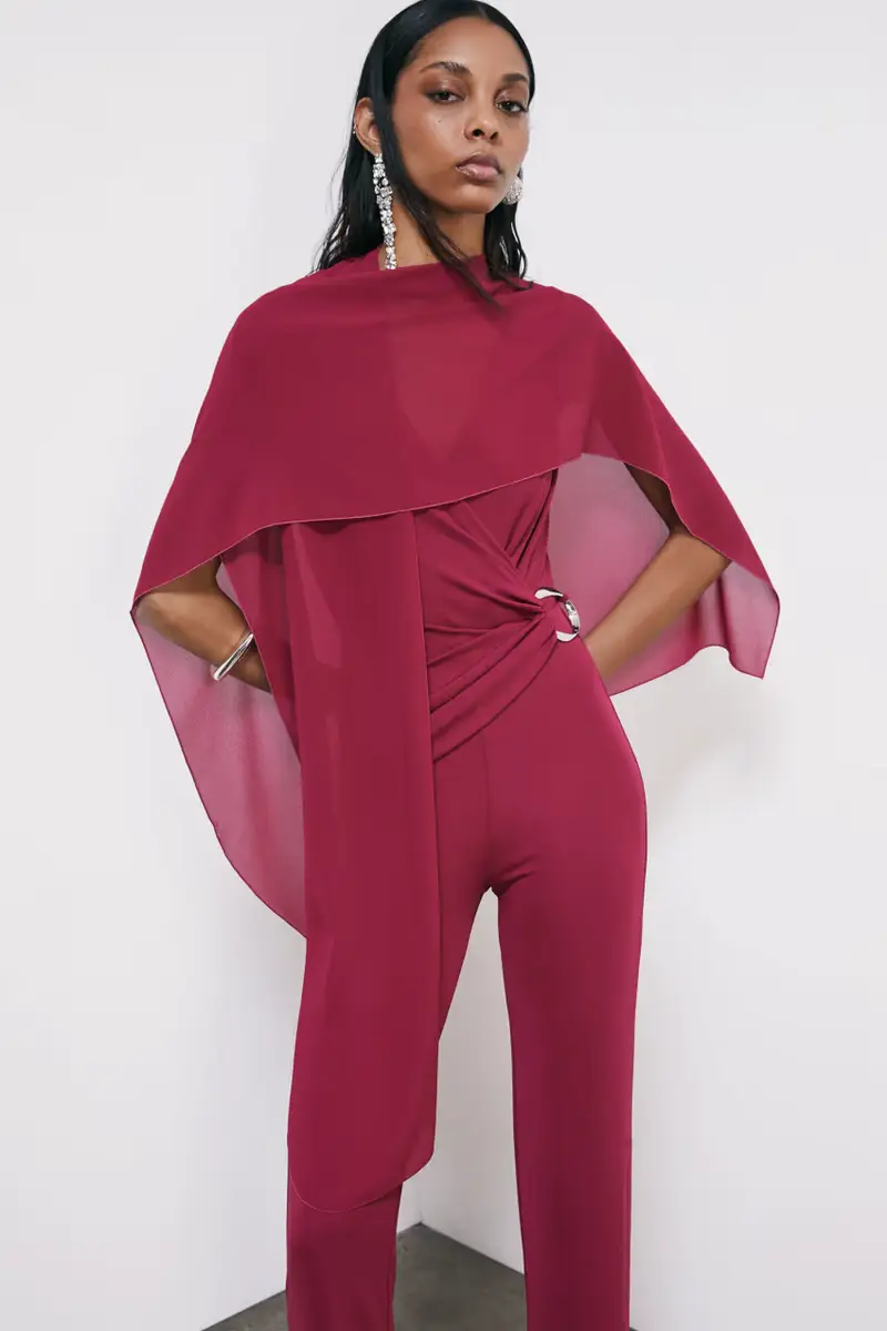 Elegante sciarpa stola Rosso