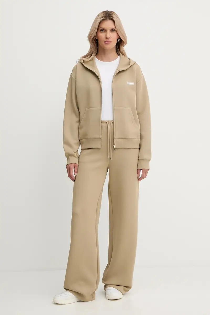 felpa donna colore beige con cappuccio 8M1707 J305 miniatura 2