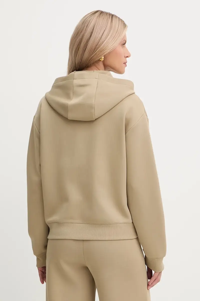 felpa donna colore beige con cappuccio 8M1707 J305 miniatura 3