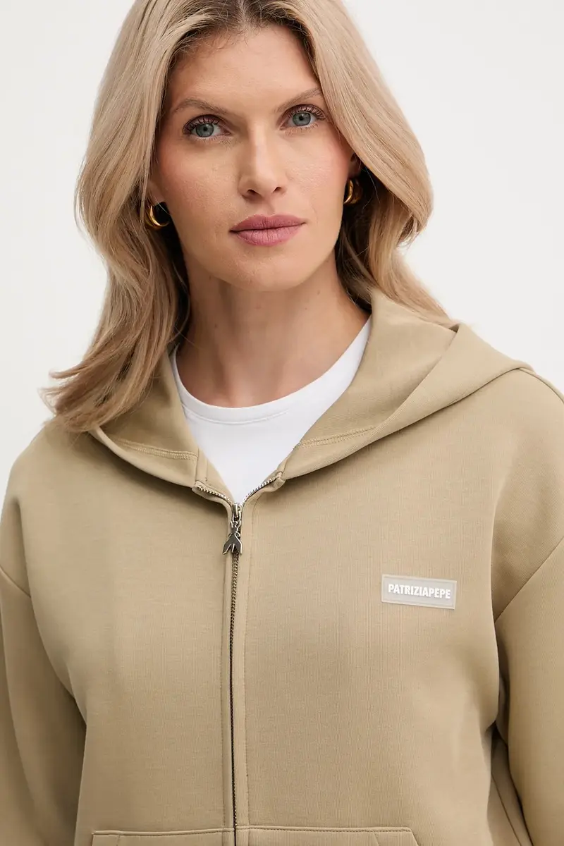 felpa donna colore beige con cappuccio 8M1707 J305 miniatura 4