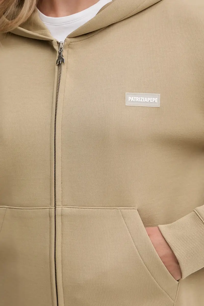 felpa donna colore beige con cappuccio 8M1707 J305 miniatura 5