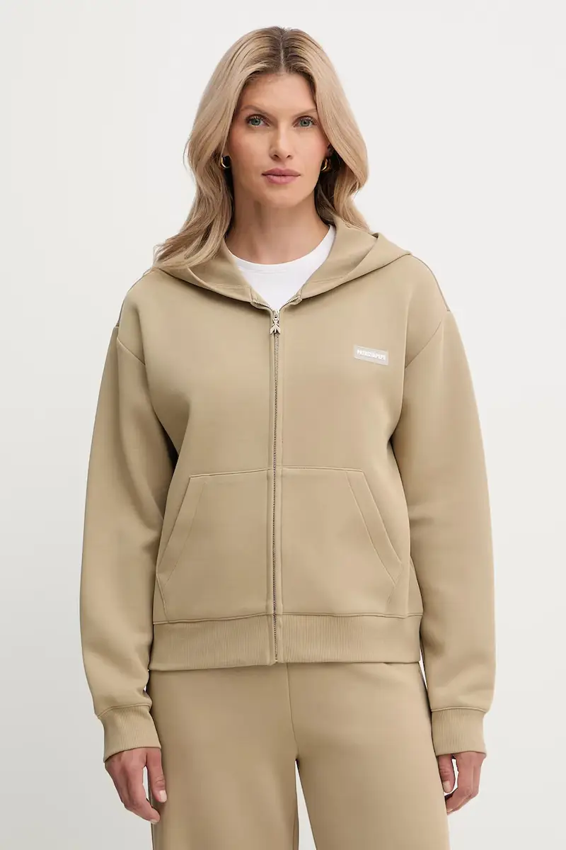 felpa donna colore beige con cappuccio 8M1707 J305