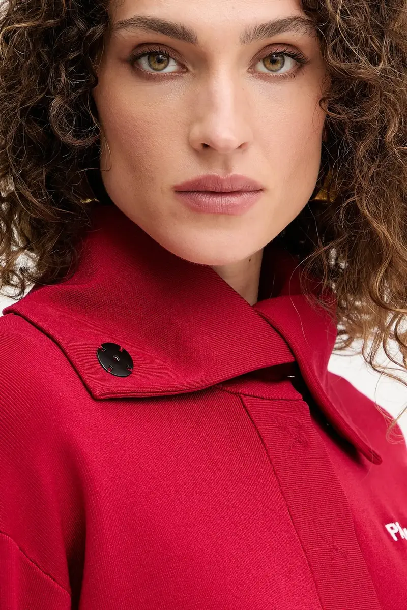 felpa donna colore rosso con applicazione 8K0307 K266 miniatura 4