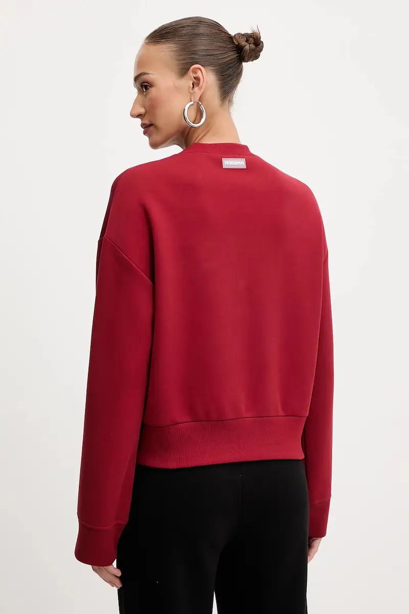 felpa donna colore rosso con applicazione 8M1708 J305 miniatura 3