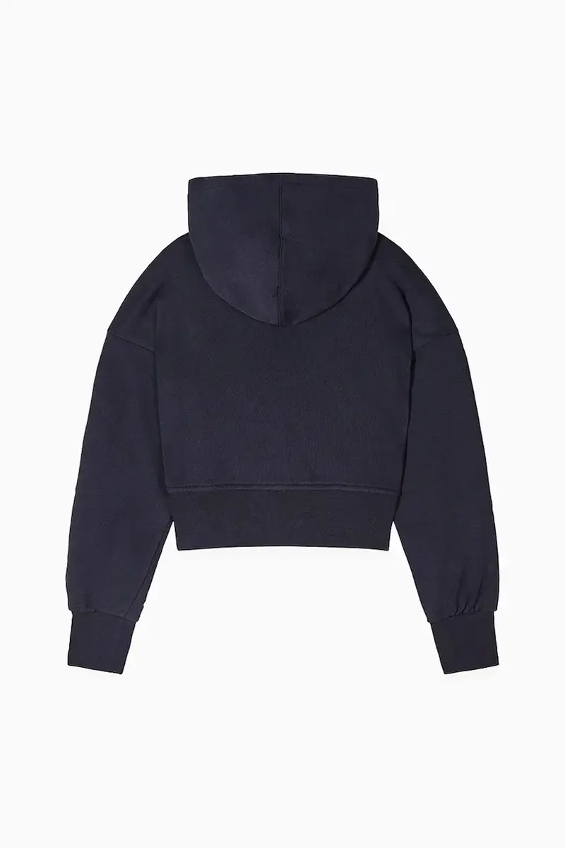 felpa in cotone bambino/a J046 colore nero con cappuccio 7M0823 miniatura 2