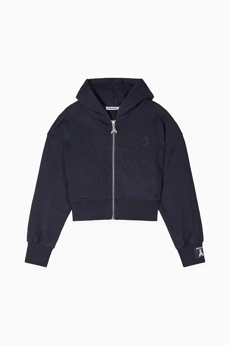 felpa in cotone bambino/a J046 colore nero con cappuccio 7M0823