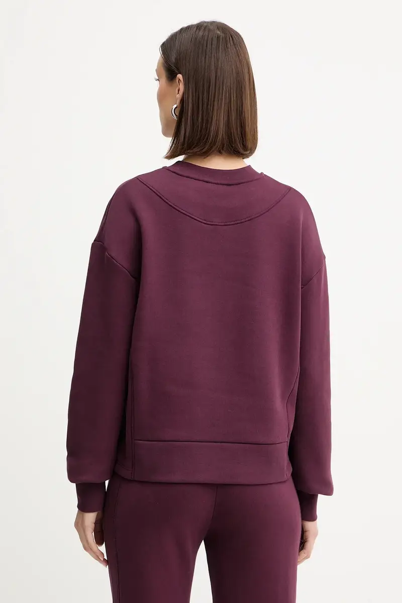 felpa in cotone donna colore granata con applicazione 2M4494 J079 miniatura 3