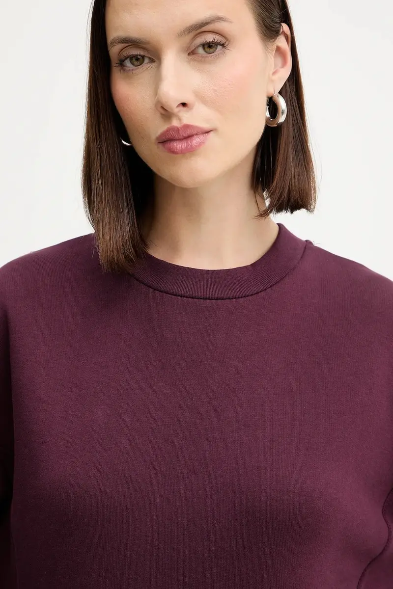 felpa in cotone donna colore granata con applicazione 2M4494 J079 miniatura 4