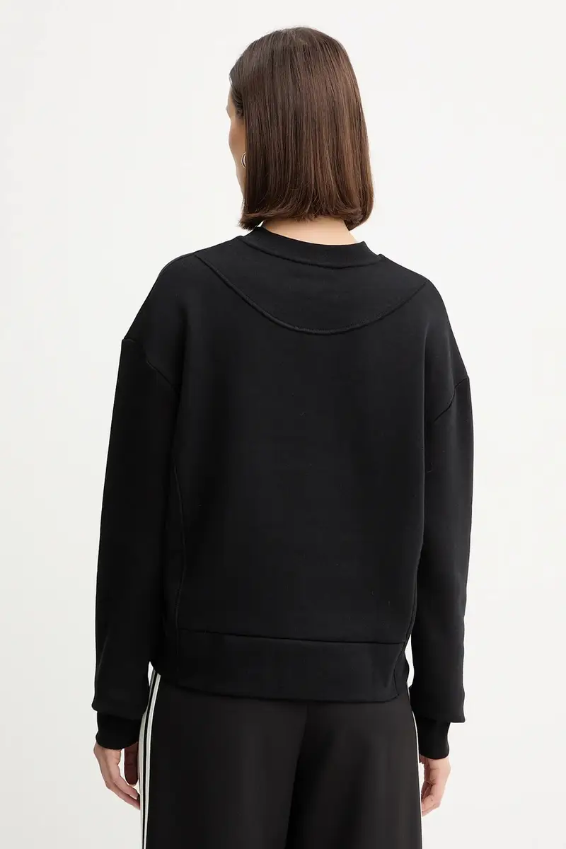 felpa in cotone donna colore nero con applicazione 2M4494 J079 miniatura 3