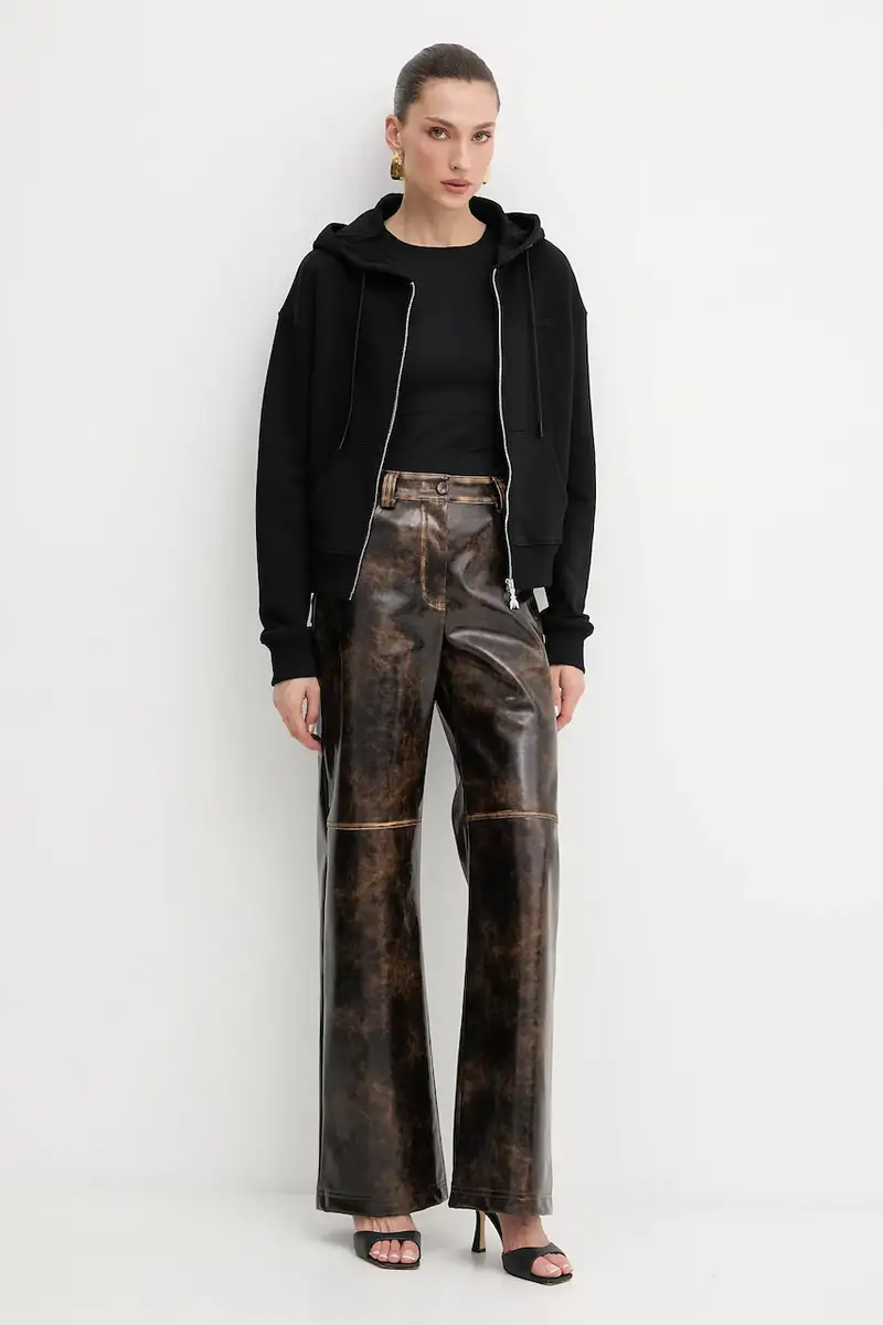 felpa in cotone donna colore nero con cappuccio 8M1747 J079 miniatura 2